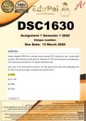 DSC1630 Assignment 1 &lpar;COMPLETE ANSWERS&rpar; Semester 1 2026 - DUE 13 March 2026