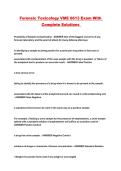 Forensic Toxicology VME 6613 Exam With Complete Solutions 