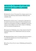 H&R BLOCK TAX PREPARER TEST BANK 2026 QUESTIONS WITH CORRECT ANSWERS GRADED A&plus;