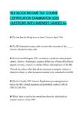 H&R BLOCK INCOME TAX COURSE CERTIFICATION EXAMINATION 2026 QUESTIONS WITH ANSWERS GRADED A&plus;