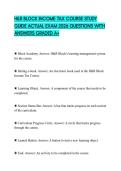 H&R BLOCK INCOME TAX COURSE STUDY GUIDE ACTUAL EXAM 2026 QUESTIONS WITH ANSWERS GRADED A&plus;