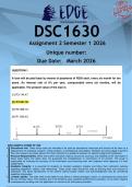 DSC1630 Assignment 2 &lpar;ANSWERS&rpar; Semester 1 2026 - DISTINCTION GUARANTEED