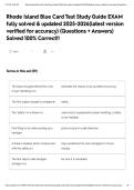 Rhode Island Blue Card Test Study Guide EXAM fully solved & updated 2025-2026&lpar;latest version verified for accuracy&rpar; &lpar;Questions &plus; Answers&rpar; Solved 100&percnt; Correct&excl;&excl;