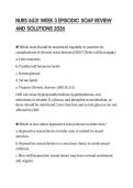 NURS 6531 WEEK 3 EPISODIC SOAP REVIEW AND SOLUTIONS 2026