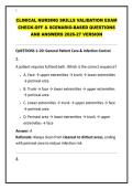 CLINICAL NURSING SKILLS VALIDATION EXAM CHECK-OFF & SCENARIO-BASED