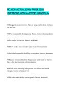 HCA100 ACTUAL EXAM PAPER 2026 QUESTIONS WITH ANSWERS GRADED A&plus;