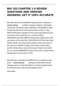 BIO 103 Chapter 1-4 Review&colon; Verified Questions & Answers &lpar;100&percnt; Accurate&rpar;