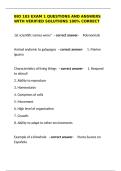 BIO 103 Exam 1 Questions&colon; Verified Solutions & Answers &lpar;100&percnt; Correct&rpar;