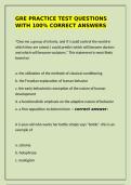GRE Practice Test Questions&colon; 100&percnt; Correct Answers & Explanations