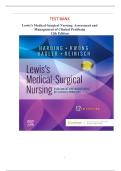 Test Bank Lewis Medical-Surgical Nursing&colon; Assessment and Management of Clinical Problems 12th Edition By Harding & Kwong