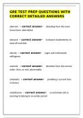 GRE Test Prep Questions&colon; Correct Detailed Answers & Vocabulary List
