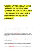 WGU C202 MANAGING HUMAN CAPITAL  &vert;OA&vert; OBJECTIVE ASSESSMENT EXAM  QUESTIONS AND ANSWERS FOR PRACTICE  &vert; LATEST UPDATE 2026 &vert; FULLY SOLVED  FOR GUARANTEED PASS &vert; ALREADY  GRADED A&plus;&excl;&excl;&excl;&excl;