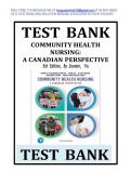 TESTBANK FOR Community Health Nursing&colon; A Canadian Perspective&comma; 5th Edition Edited by&colon; Lynnette Leeseberg Stamler&comma; Lucia Yiu&comma; Aliyah Dosani&comma; Josephine Etowa&comma; and Cheryl van Daalen-Smith