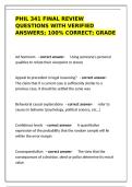 PHIL 341 Final Review Questions&colon; Verified Answers 100&percnt; Correct &lpar;Grade A&rpar;