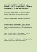 PHIL 341 Midterm Questions&colon; Correct Detailed Answers &lpar;Graded A&plus;&rpar; Latest 2026