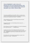TEXAS PROPERTY AND CASUALTY  INSURANCE EXAM WITH QUESTIONS AND  ANSWERS &vert;&vert; GUARANTEED PASS&vert;&vert; ALREADY  GRADED A&plus;&vert;&vert; LATEST UPDATE 2026 