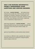 WGU C790 Nursing Informatics Project Management&colon; Exam Questions & Verified Answers