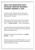 WGU C790 Questions&colon; Detailed Verified Answers &lpar;Already Graded A&rpar; 2026