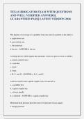 TEXAS IRRIGATOR EXAM WITH QUESTIONS  AND WELL VERIFIED ANSWERS&vert;&vert;  GUARANTEED PASS&vert;&vert; LATEST VERSION 2026 