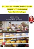 TEST BANK For Accounting Information Systems&comma; 3rd Edition by Vernon Richardson&comma; Verified Chapters 1 - 18&comma; Complete