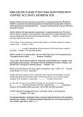 BIDA 630 DATA ANALYTICS FINAL QUESTIONS WITH VERIFIED ACCURATE ANSWERS 2026