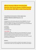 Alberta Insurance Adjuster Licensing Exam Questions And Correct Answers &lpar;Verified Answers&rpar; Plus Rationales 2026 Q&A&vert; Instant Download Pdf