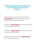 PMU Exam Newest 2026 Questions and  Correct Detailed Answers Already  Graded A&plus; 