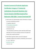 Nevada Commercial Pesticide Applicator  Certification Category C7 &lpar;Industrial&comma;  Institutional&comma; Structural&rpar; Questions And  Correct Answers &lpar;Verified Answers&rpar; Plus  Rationales 2026 Q&A &vert; Instant Download Pdf 