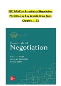 Test Bank For Essentials of Negotiation&comma; 7th Edition by Roy Lewicki&comma; Bruce Barry&vert; 978-1260399455&vert; All Chapters 1-12&vert; &vert;Complete A&plus; Guide
