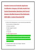 Nevada Commercial Pesticide Applicator  Certification Category C8 Public Health Pest  Control Examination Questions And Correct  Answers &lpar;Verified Answers&rpar; Plus Rationales  2026 Q&A &vert; Instant Download Pdf