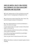 NURS 202 MENTAL HEALTH VSIM GEORGE PALO FEEDBACK LOG 2026 EXAM SCRIPT QUESTIONS AND SOLUTIONS