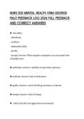 NURS 202 MENTAL HEALTH VSIM GEORGE PALO FEEDBACK LOG 2026 FULL FEEDBACK AND CORRECT ANSWERS