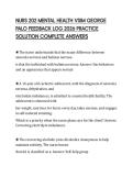 NURS 202 MENTAL HEALTH VSIM GEORGE PALO FEEDBACK LOG 2026 PRACTICE SOLUTION COMPLETE ANSWERS