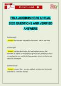 FBLA AGRIBUSINESS ACTUAL 2026 QUESTIONS AND VERIFIED ANSWERS