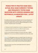 PEDSCE PNP-PC PRACTICE EXAM 2026 &vert;  ACTUAL REAL EXAM CURRENTLY TESTING  AND FREQUENTLY TESTED EXAM  QUESTIONS WITH VERIFIED ANSWERS AND  RATIONALES&vert; GUARANTEED PASS &vert; LATEST  UPDATE
