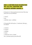 NURS 213 MIDTERM EXAM EXAMINATION TEST 2026 FULL QUESTIONS AND ACCURATE ANSWERS GRADED A&plus;