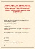 NURS 5432 FAMILY I MIDTERM EXAM AND FINAL  EXAM COMPLETE 550 QUESTIONS WITH DETAILED  VERIFIED ANSWERS &lpar;100&percnt; CORRECT ANSWERS&rpar;  &sol;ALREADY GRADED A&plus;&vert;NURS 5432 FINAL EXAM LATEST UPDATE