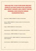 NURS 5432 FNP 1 STUDY GUIDE EXAM 2026&sol;2027  COMPLETE ACCURATE EXAM ACTUAL QUESTIONS  AND CORRECT ANSWERS &lpar;100&percnt; CORRECT VERIFIED  ANSWERS&rpar; A NEW UPDATED VERSION  &vert;GUARANTEED PASS A&plus;