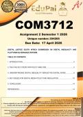COM3712 Assignment 2 &lpar;COMPLETE ANSWERS&rpar; Semester 1 2026 - DUE 17 April 2026