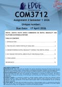 COM3712 Assignment 2 &lpar;ANSWERS&rpar; Semester 1 2026 - DISTINCTION GUARANTEED