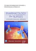 Test bank for Pharmacology for Nurses&colon; A Pathophysiologic Approach graded A&plus;