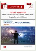 Payroll Accounting 2024 &ndash; 10th Edition by Jeanette Landin &vert; Complete Test Bank with Solutions