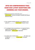 SPCE 609 COMPREHENSIVE FINAL  EXAM 2026 LATEST QUESTIONS AND  ANSWERS&vert; ACE YOUR GRADES&period;