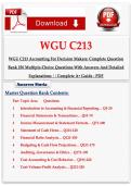 WGU C213 Accounting For Decision Makers&colon; Complete Question Bank 250 Multiple-Choice Questions With Answers And Detailed Explanations &vert;&vert; Complete A&plus; Guide - PDF