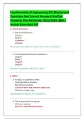 Fundamentals of Engineering &lpar;FE&rpar; Mechanical  Questions And Correct Answers &lpar;Verified  Answers&rpar; Plus Rationales 2025&sol;2026 Q&A &vert;  Instant Download Pdf 