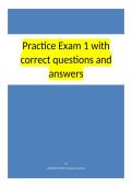 Practice Exam 1 with correct questions and answers