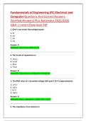 Fundamentals of Engineering &lpar;FE&rpar; Electrical and  Computer Questions And Correct Answers  &lpar;Verified Answers&rpar; Plus Rationales 2025&sol;2026  Q&A &vert; Instant Download Pdf 