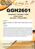 GGH2601 Assignment 1 &lpar;COMPLETE ANSWERS&rpar; Semester 1 2026 - DUE 31 March 2026