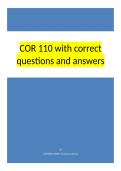 COR 110 with correct questions and answers