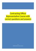 Contracting Officer Representative Course with correct questions and answers